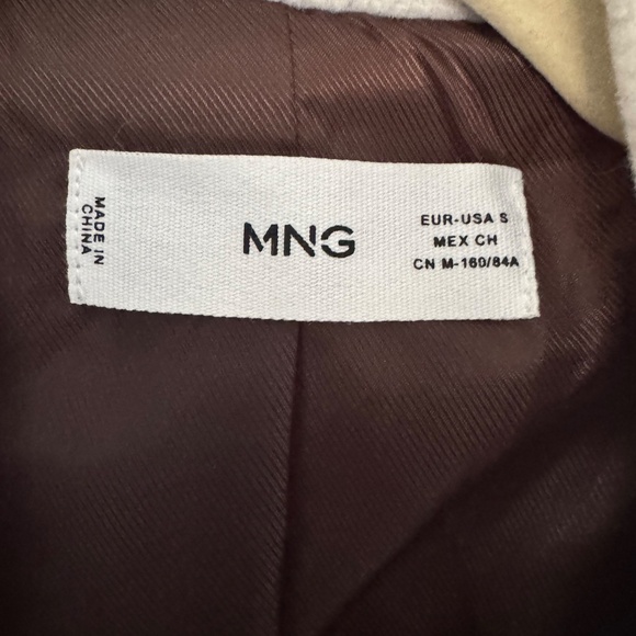 Mango Double breasted wool car coat ecru Small - Picture 7 of 11